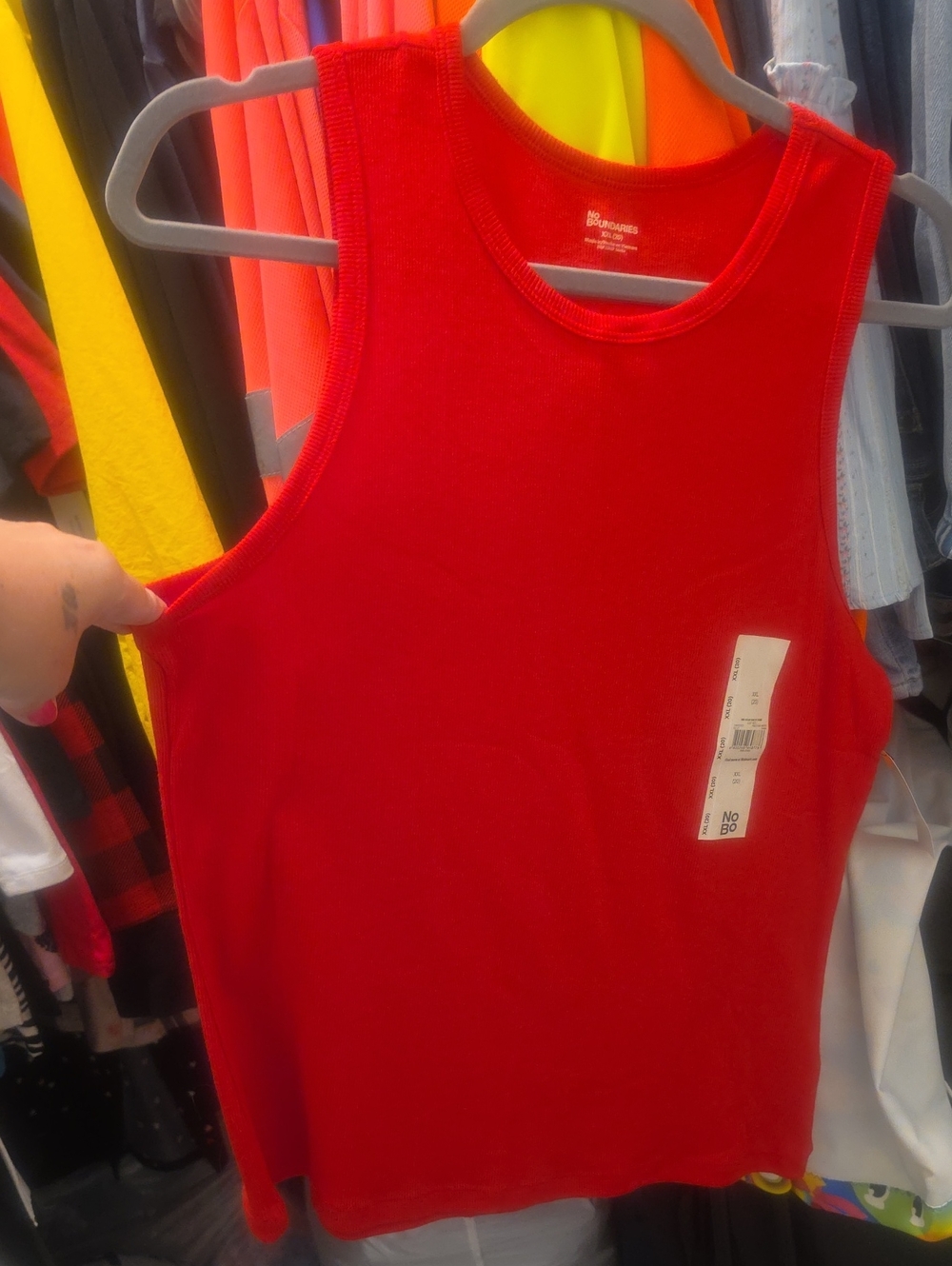 No Boundaries Red Tank Top - Sleeveless Ribbed Style